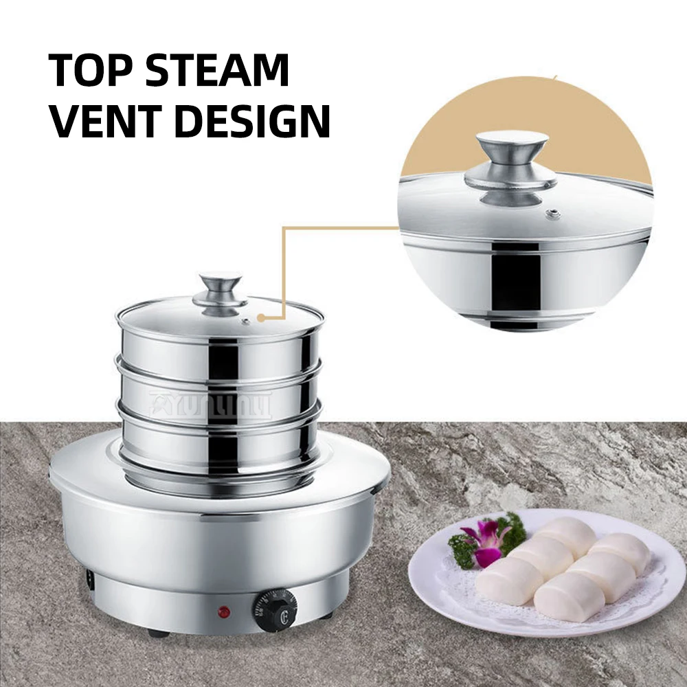 เตาสเตนเลสแบบหัวเดียวสำหรับใช้ในเชิงพาณิชย์เตาบุฟเฟต์พร้อมจอแสดงผลแบบดิจิตอล