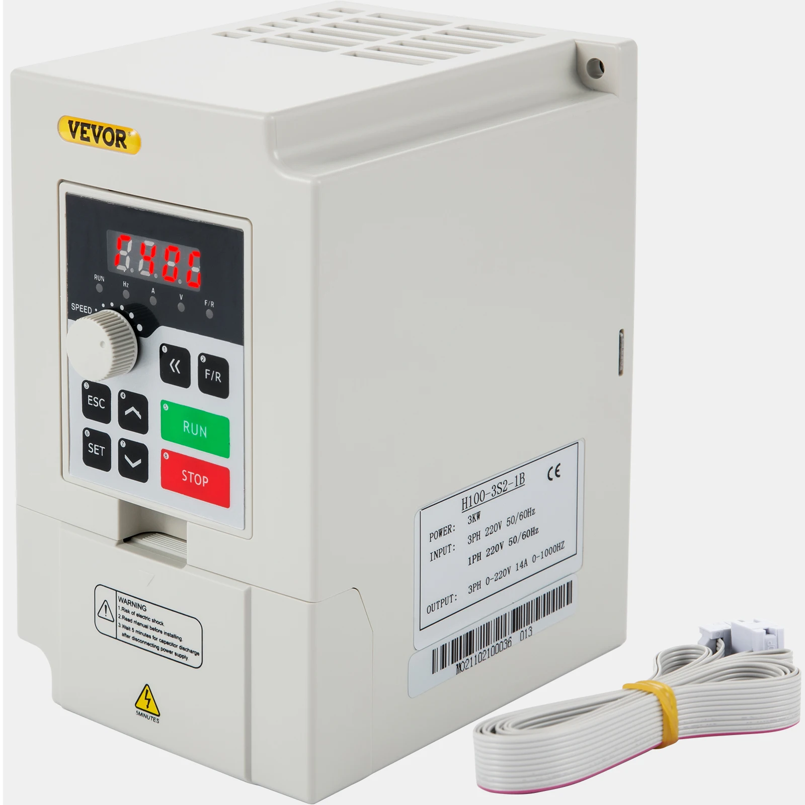 

SucceBuy 2.2/3/4/7.5KW VFD Frequency Inverter 110V/220V 1/3P Input 3P Output Variable Frequency Drive CNC Motor Converter