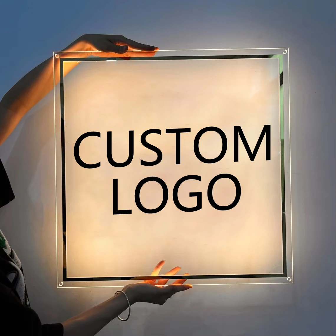LEDネオンライト付きのパーソナライズされたビジネスロゴ,アクリルの正方形の看板,会社名,美容院,ネイル,ヘア,スタジオ,直接配達