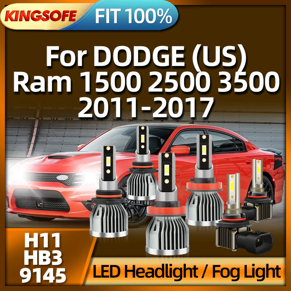 

KINGSOFE 30000LM Bright HB3 LED Lights H11 Bulb 9145 Fog Lamp For DODGE (US)Ram 1500 2500 3500 2011 2012 2013 2014 2015 16 2017