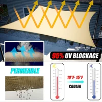 8' X 8' X 8' Beige Triangle Shade Sail Outdoor Sun Shelter UPF50+ AGTAPT8, 95% UV Protection, Waterproof and Air Permeable, Commercial Grade Heavy Duty 4