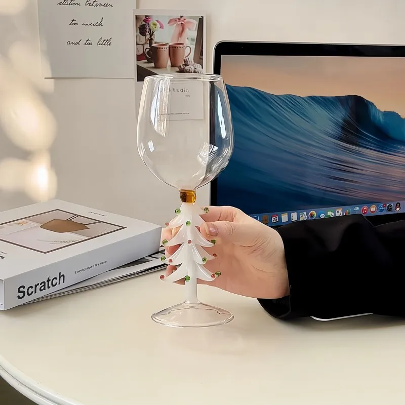 

Рождественская елка, высокая чашка, корейский креативный бокал для вина, Санта-Клаус, украшение для дома, бокал для красного вина