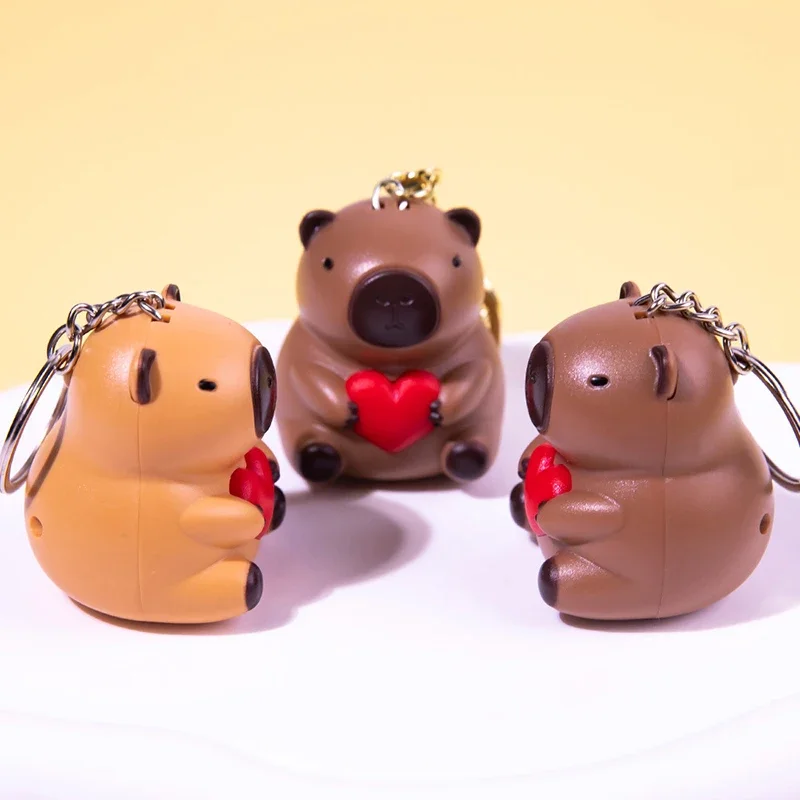 Capybara-Schlüsselanhänger, Cartoon-Schlüsselanhänger mit leuchtendem Sound, „Will I Love You“, Capybara-Schlüsselanhänger, Valentinstagsgeschenk, Neu 2025,