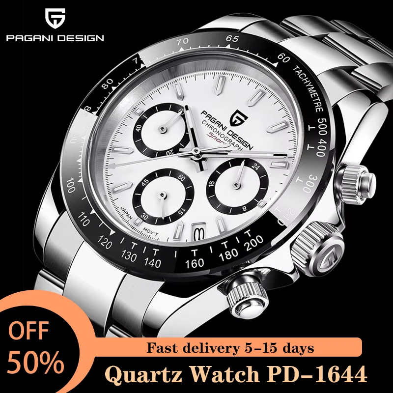 

PAGANI DESIGN Top Brand Luxury Quartz Watch Men New 100m Waterproof shockproof Calendar Stainless Wrist Watches for man PD1644