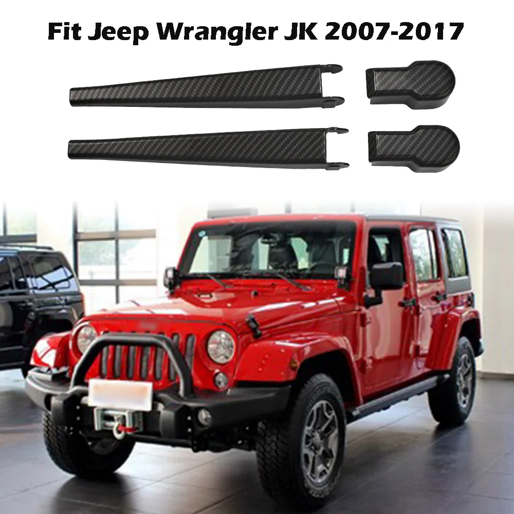 

Car Windshield Wiper Blade Trim Cover Fit Jeep Wrangler JK 2007-2017, Front Window Wiper Blade Arm Decoration