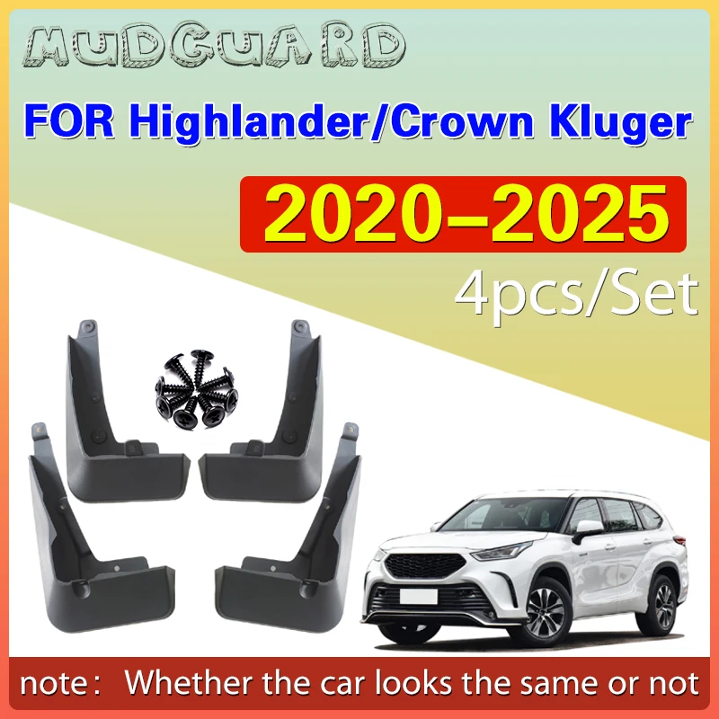 

4PCS Car Mudguard For Toyota Highlander Crown Kluger XU70 2020-2025 Antifreeze Fender Splash Mud Guard Mudflaps Auto Accessories