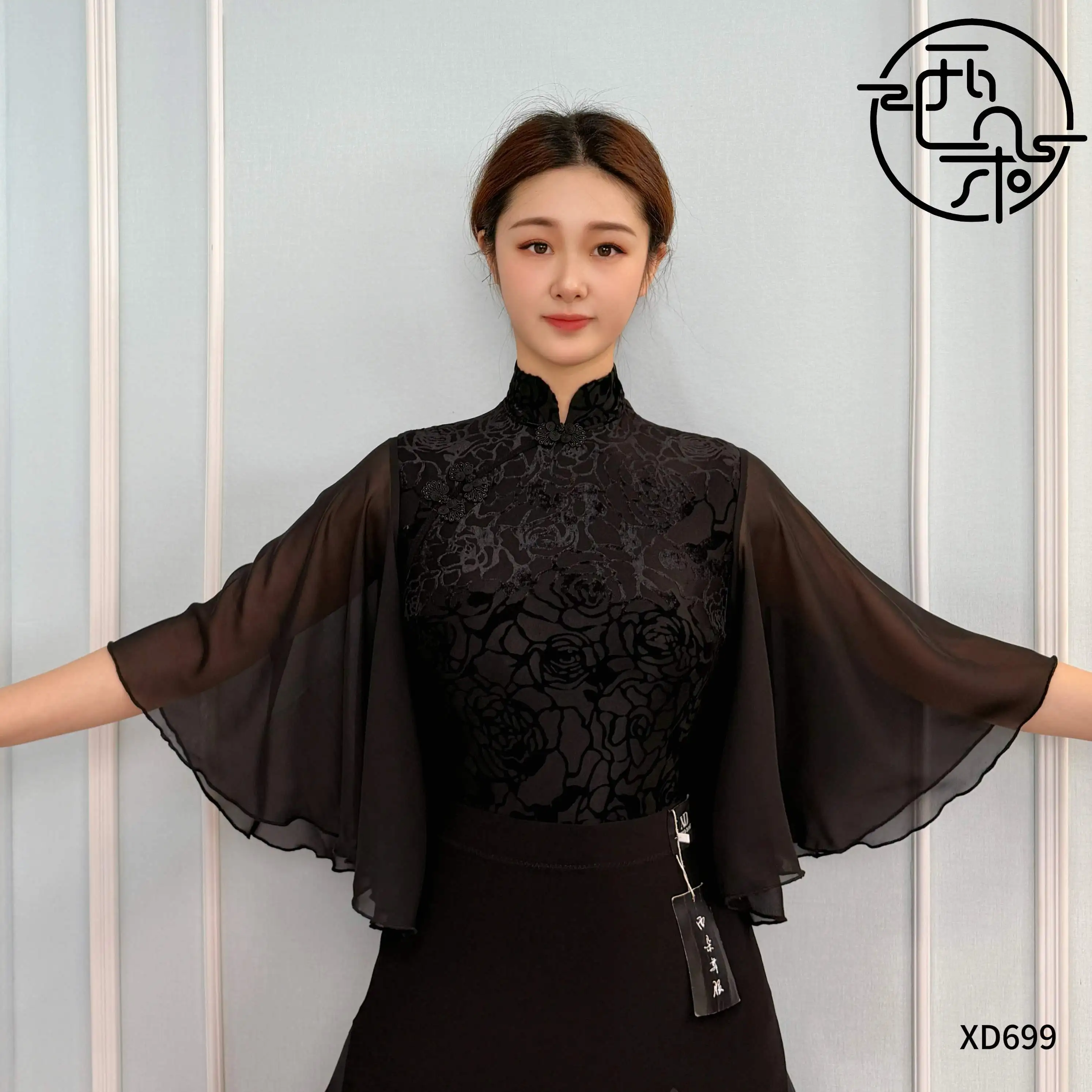 

2026 WaltZ Dance Tops Black Velvet Bodysuit Ballroom Dance Clothes Women Professional Practice Wear Performance Costume BL18373
