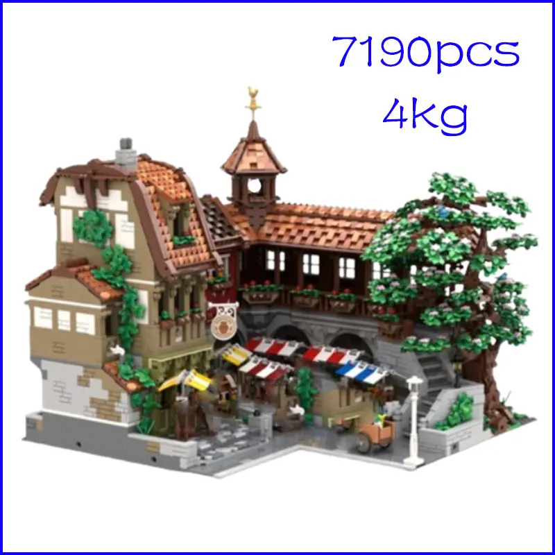 بقعة MOC-227299 178821 سوق المزارعين والقلعة لتقوم بها بنفسك تجميع الجسيمات الصغيرة اللبنات لعبة تعليمية نموذج طقم هدايا Orna
