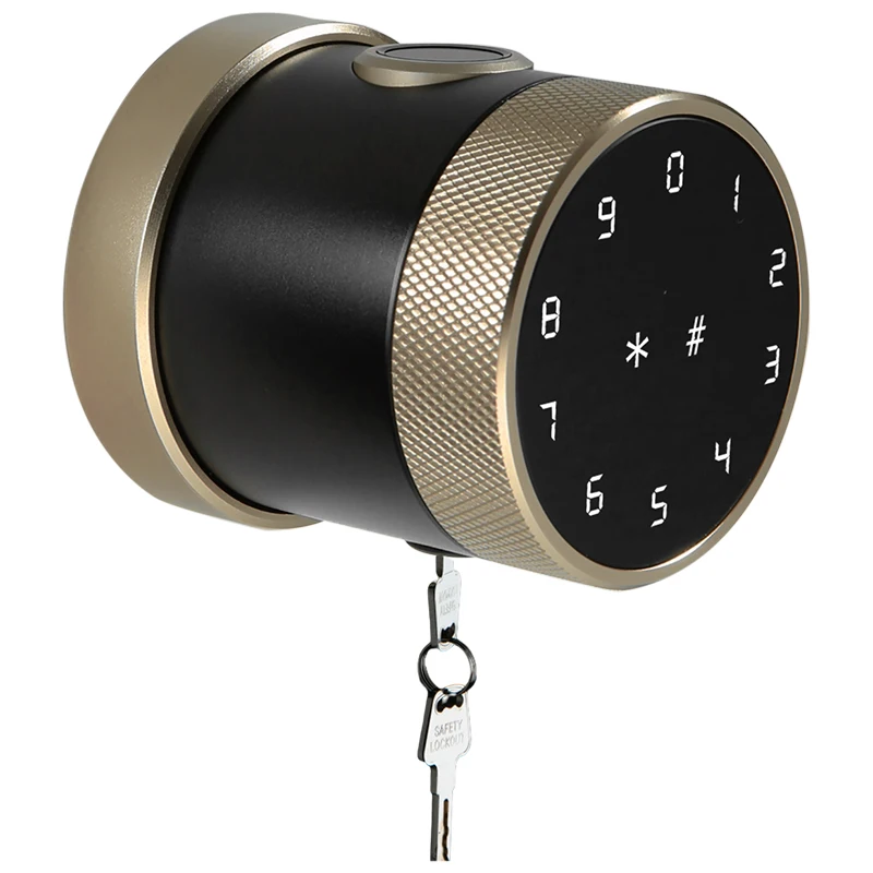 Smart Biometric Fingerprint Round Knob Door Lock by App Mechanical Key Fingerprint Cylinder Unlock