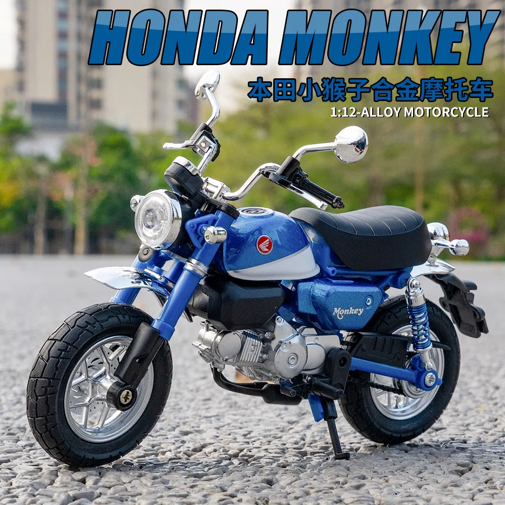 1:12 Honda Monkey 125 Alloy Sports Model Diecast Street Racing Motorcycle Model Simulation Sound Light Kids Toys Gift M49