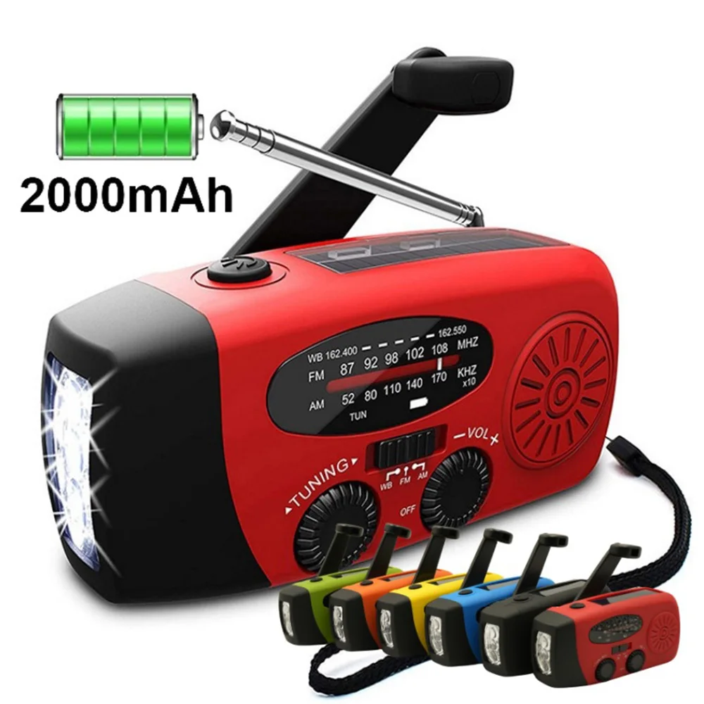 

Mini Solar Hand Crank Radio ReceiverPortable AM/FM/NOAA Weather Radio With LED Flashlight Outdoor Emergency Power Supply