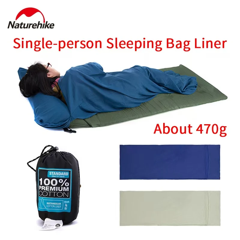 

Naturehike спальный мешок для одного человека, 100% хлопок, уличный, кемпинг, путешествия, деловая поездка, дышащий, легкий, портативный