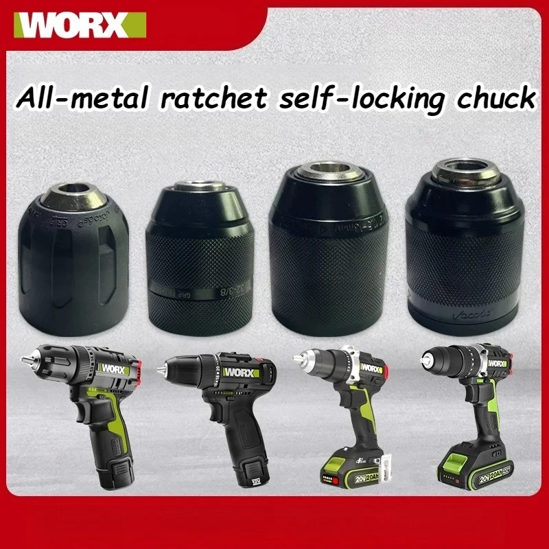 

WORX 10mm Metal Keyless Chuck 3/8" Electric Drill Chuck for WORX WU135/WU131X Self-Locking Anti-Loose Clamp Tool Accessories