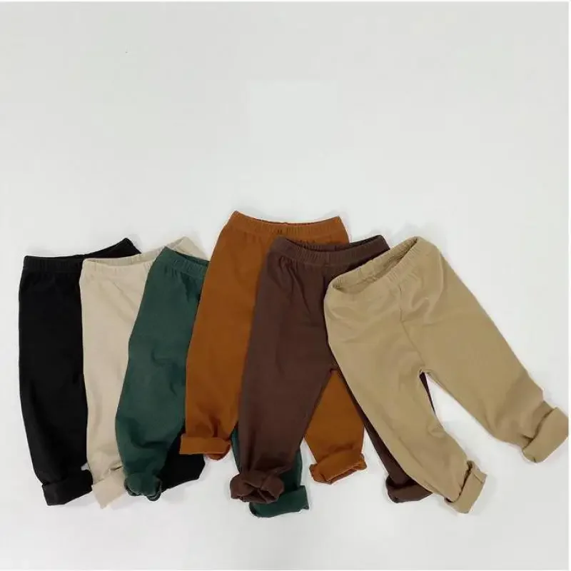 Otoño Invierno nuevos niños Leggings niños pantalones de algodón pantalones casuales para niñas pantalones elásticos cálidos versátiles para niños