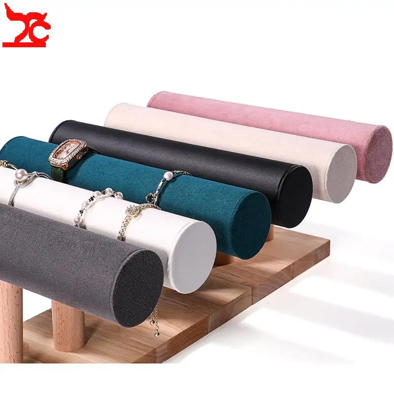 

Деревянная подставка-органайзер для украшений: одноярусная цилиндрическая подставка для браслетов и украшений