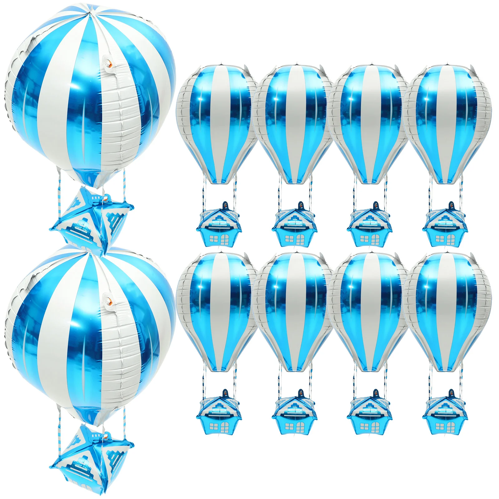 

10 Pcs Toy Hot Air Balloon Decorative Shower Balloons Birthday Airplane 8900X2900X010CM Foil Blue Decorations Child