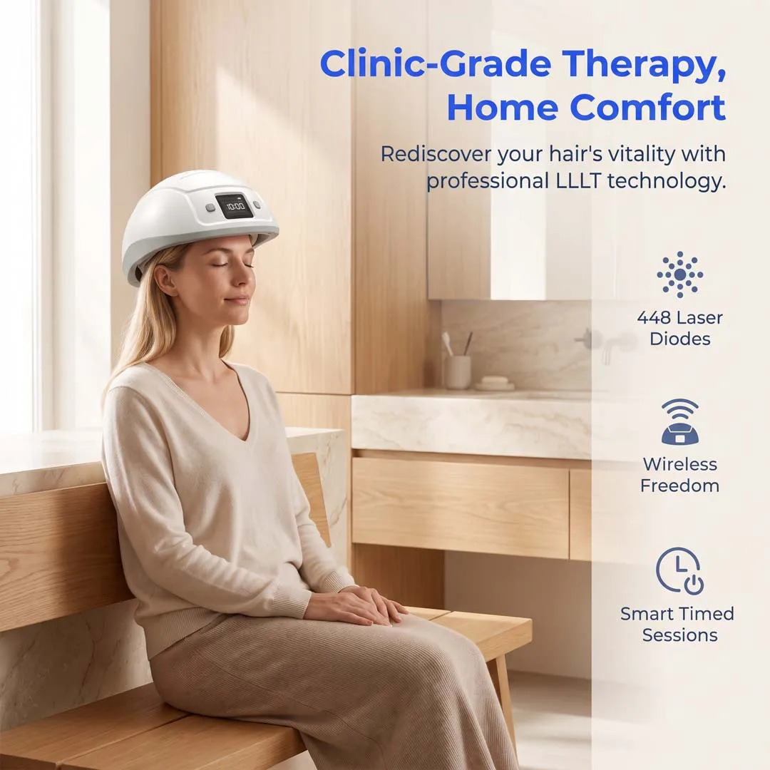 448 LEDs 650nm Laser Hair Growth Cap Smart Timer One Button Control Anti Loss Care Device for Damaged Hair Scalp Health