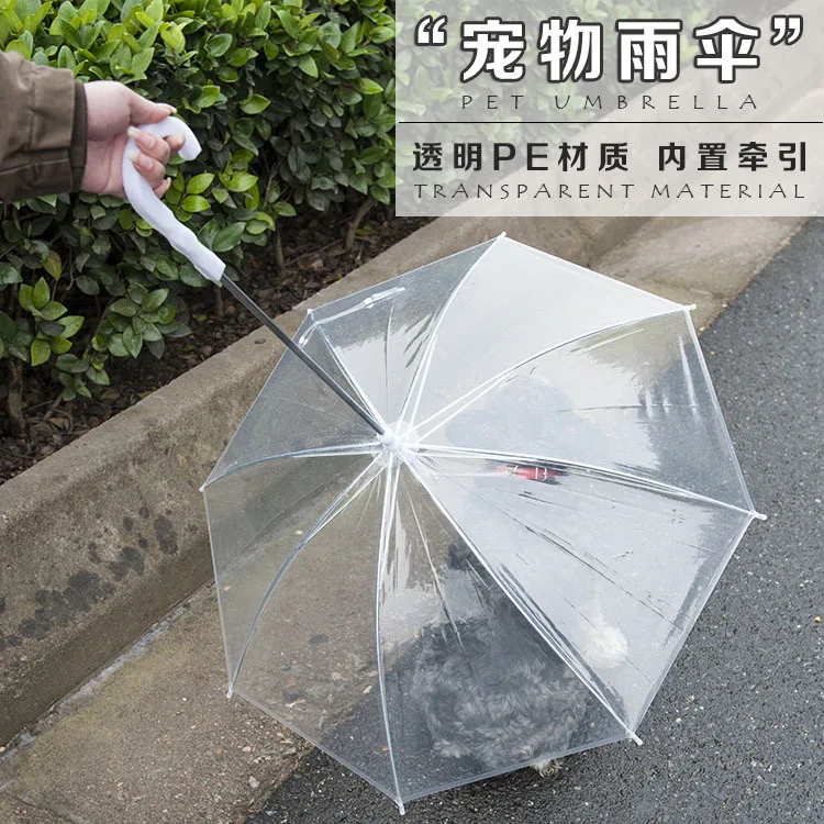 

Dog pet umbrella Teddy small dog puppy dog chain transparent umbrella