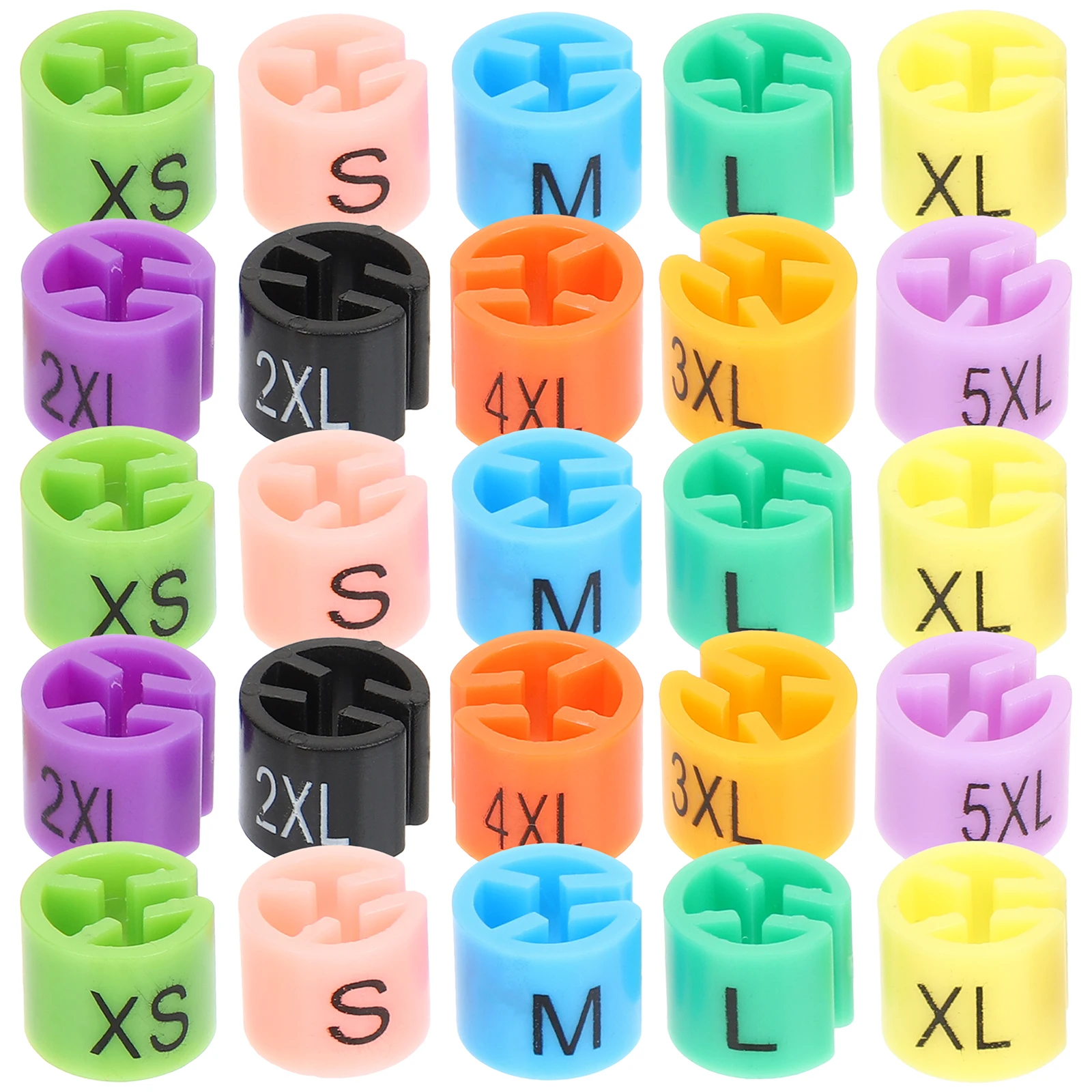 

200 Pcs Color Coded Hangers Clothes Size Markers Plastic Letter Frosted Clothing ganizer Hanging Rack Size Tags Number Coding