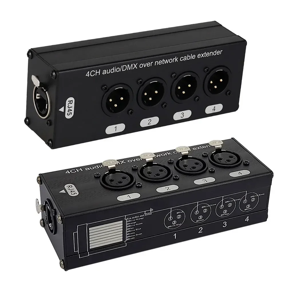 4-Kanal-3-poliges Multi-Netzwerk-XLR-Kabel für Bühnengeräusch, Beleuchtung und Aufnahmestudio auf RJ45 Ethercon männlich weiblich Bühnenaudio