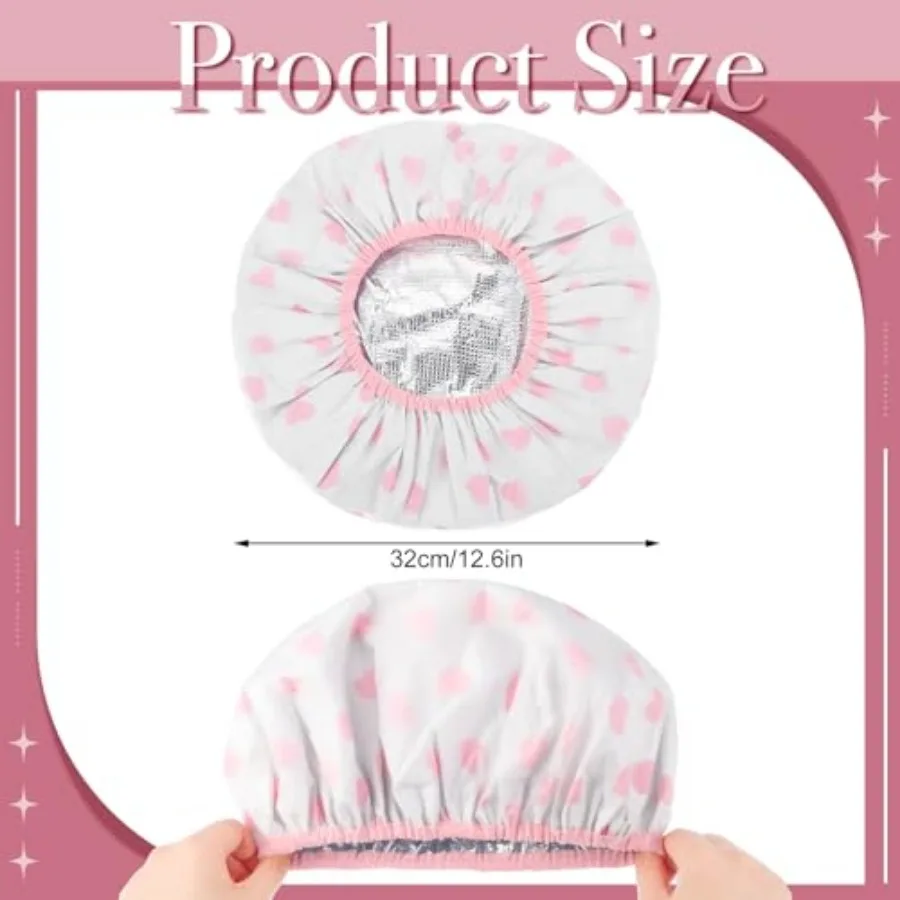 2 Pcs Deep Conditioning Hair Cap, Double Layer Heat Cap Steam Cap Processing Caps Shower Cap for Natural Hair Deep Conditioning