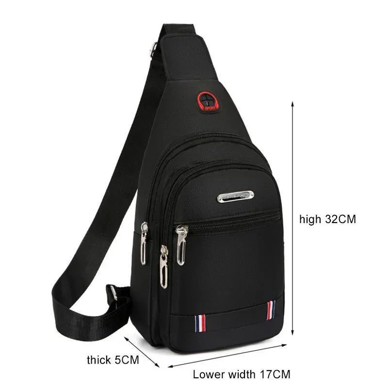 Unisex Leinwand Freizeit Sport Kleine Rucksack Oxford Tuch Ein-schulter Messenger Tasche Brust Tasche