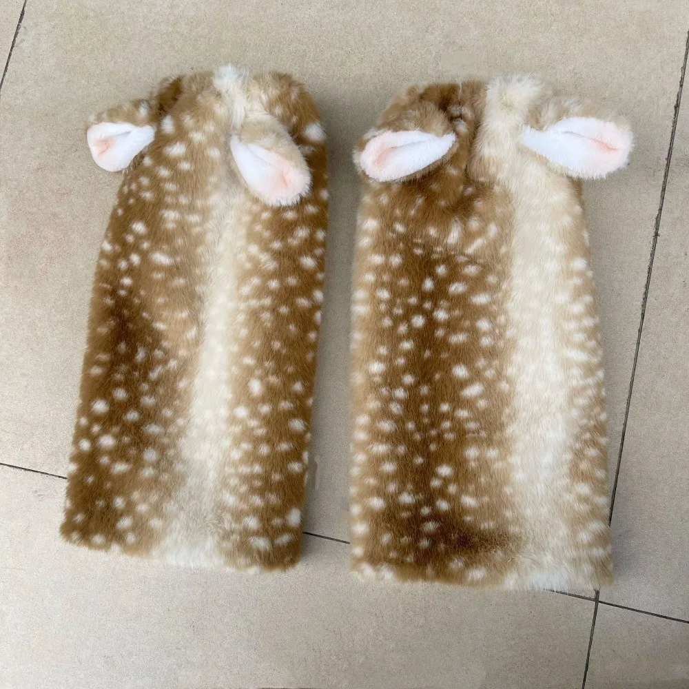 Fashion Thickened Deer Ear Leg Warmers High Tube Boot Covers Versatile Foot Warmer Socks Winter