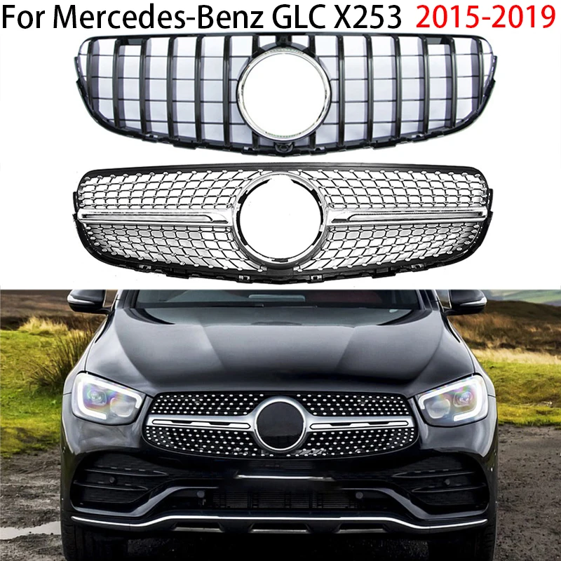 

For Mercedes GLC X253 C253 2015 2016 2017 2018 2019 Car Front Kidney Grille Hood Front Bumper Radiator Grill