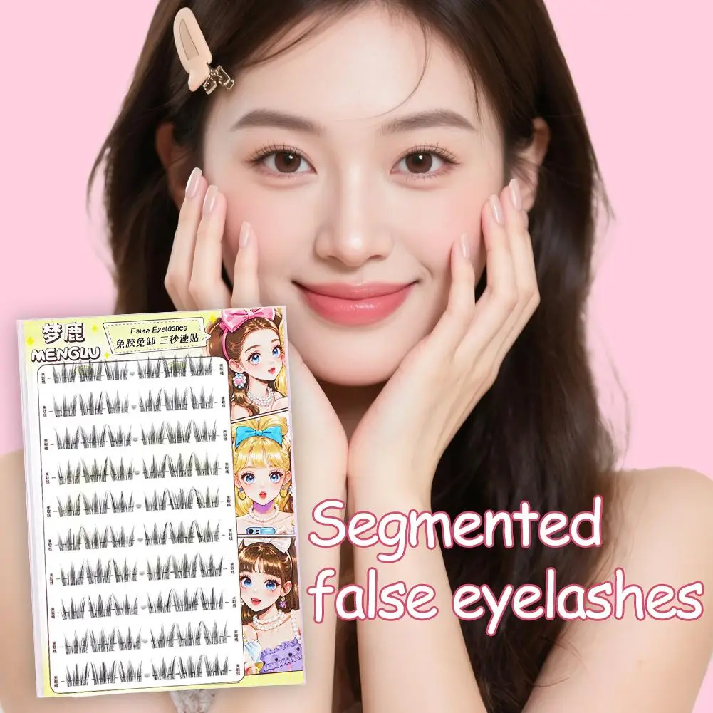 Gesegmenteerde Valse Wimpers Nieuwe Natuurlijke Simulatie Lijm Gratis Wimpers Blijvende Nep Professionele Make-Up Tool Lange Wimpers P5K7