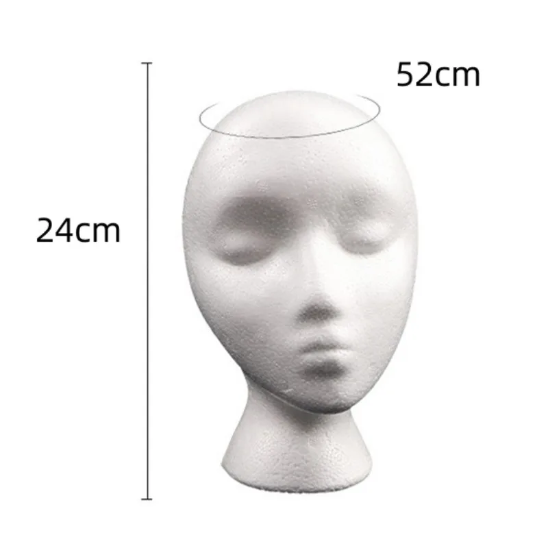 1pcs Female Styrofoam Foam Mannequin Manikin Head Model Hat Glasses Display Foam Mannequin Head Model Hat Wig Display Stand Rack