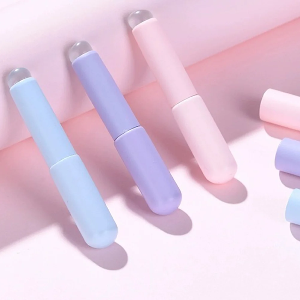 Ensemble de pinceaux à lèvres en Silicone, 3 pièces, applicateur correcteur de rouge à lèvres doux et respectueux de la peau pour crème à lèvres, pinceau correcteur de maquillage