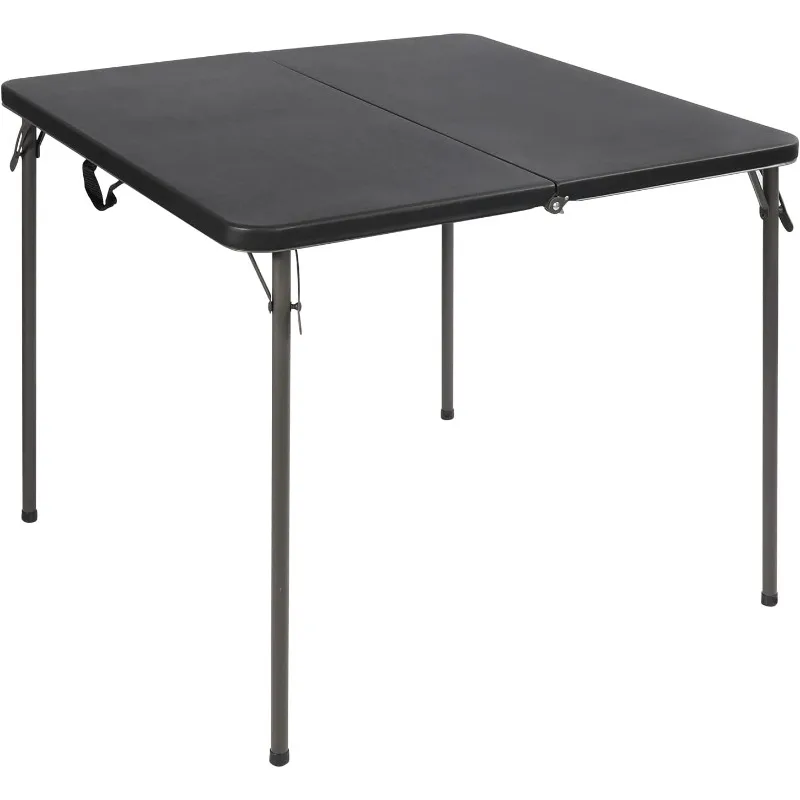 

34" Square Folding Card Table with Resin Top, Portable Fold in Half Small Card Tables with Collapsible Legs for Adults