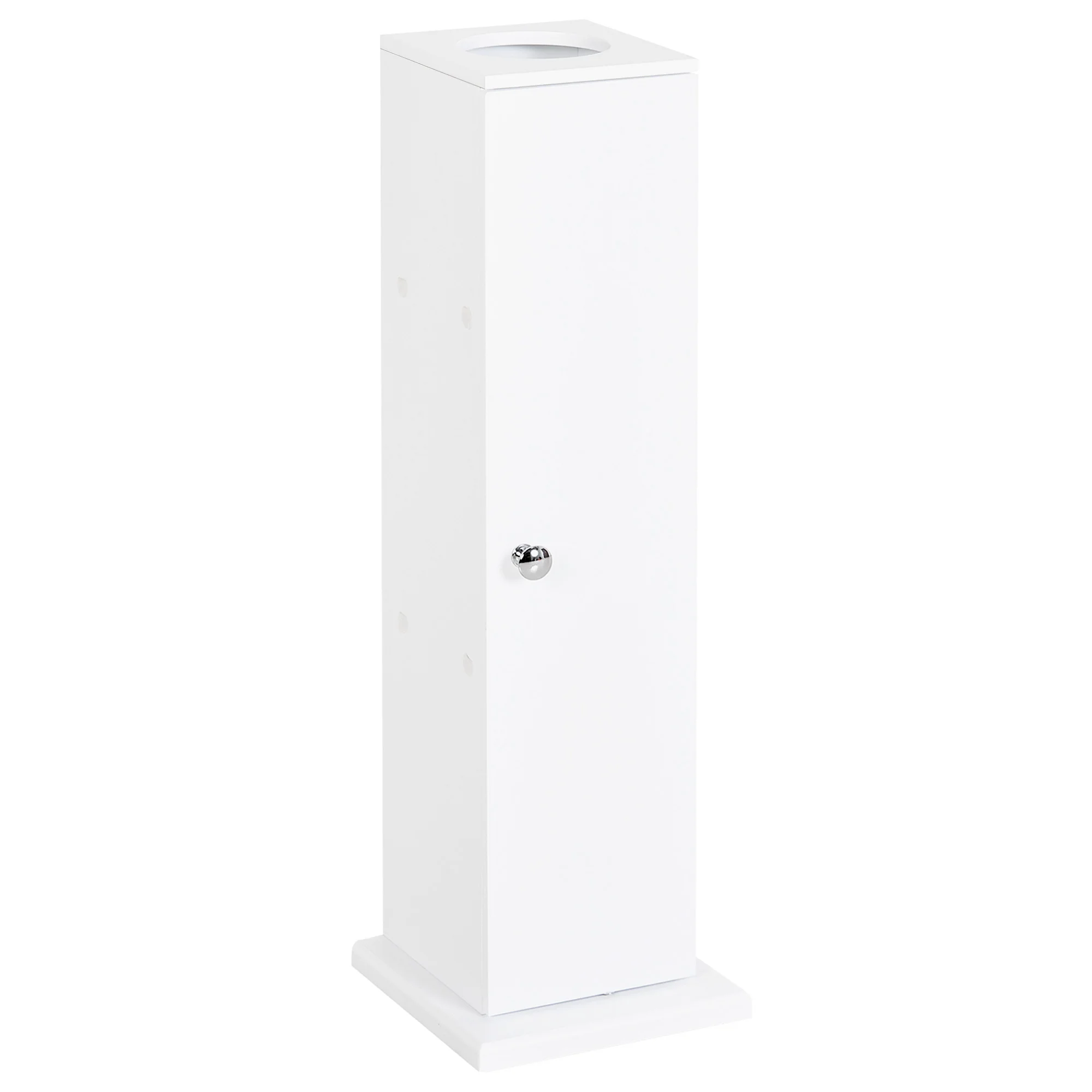 

Homcom Toilet Paper Cabinet, Small Bathroom Corner Floor Cabinet with Doors and Shelves, Thin Storage Bathroom Organizer, White