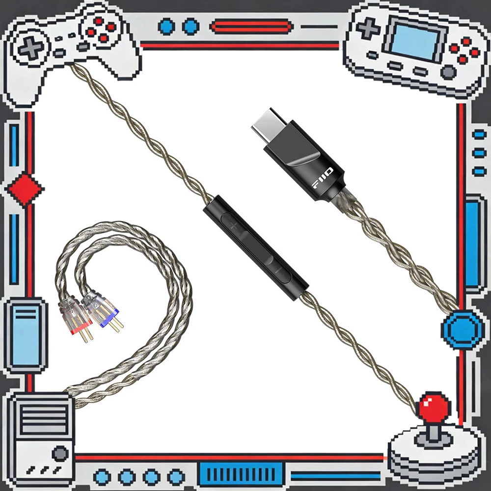 FOR FiiO LS-TC2 0.78mm 2-Pin Headphone Upgrade Cable, Type-C Interface Supports DSP Audio Decoding & Microphone Voice Calls