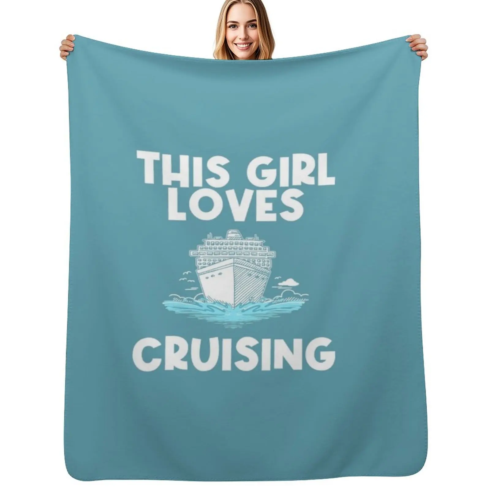Funny Cruise Carnival Cruising Sea Throw Blanket Warm Throw Blanket Gift for Anniversary