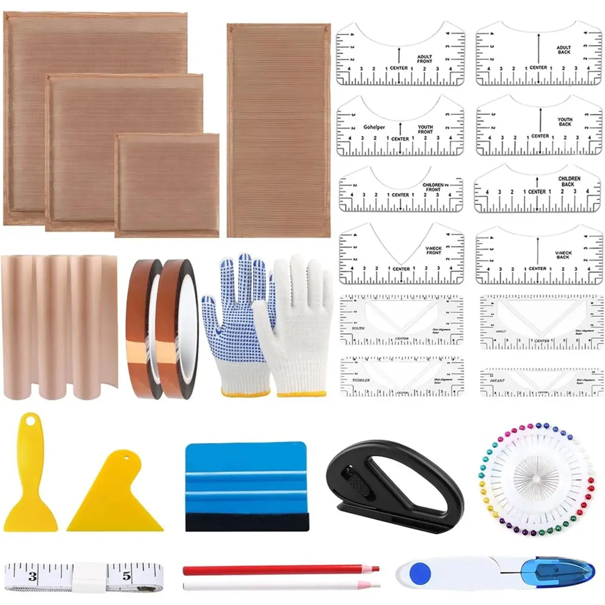 AB09 Heat Press Pillow Set: Pillow, Sheets for Heat Press, Sublimation Accessories, T-Shirt Ruler Guide & Supplies for DIY