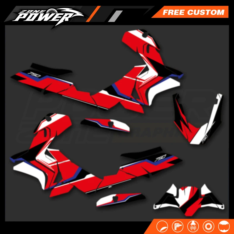 Powerzone Motorcycle Graphic Decal Stickers Kits For Honda X-ADV750 2017 2018 2019 2020 Number Name Customize 10
