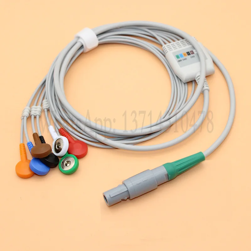 Push-Pull 14P Connector  Holter ECG 7 Lead Cable For Biomedical BI9000TL Biox CB-2300-A.Monitor Physical Health Status Of Sport