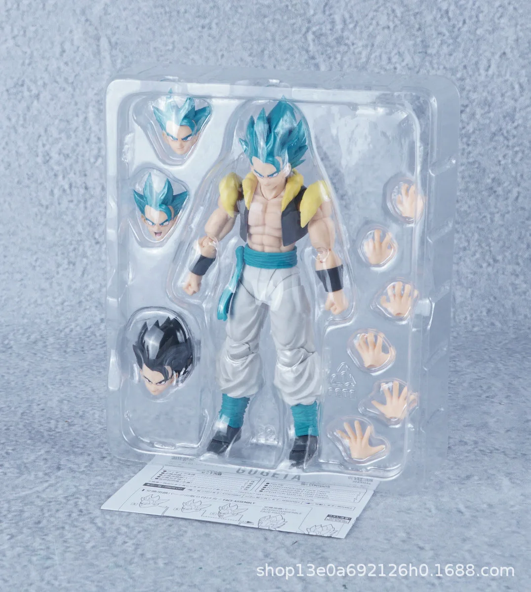 Anime SHFiguarts Gogeta Dragon Ball Z Figure Blue Hair Gogeta Theater Edition Joint Movable Doll Collectible Toys Christmas Gift