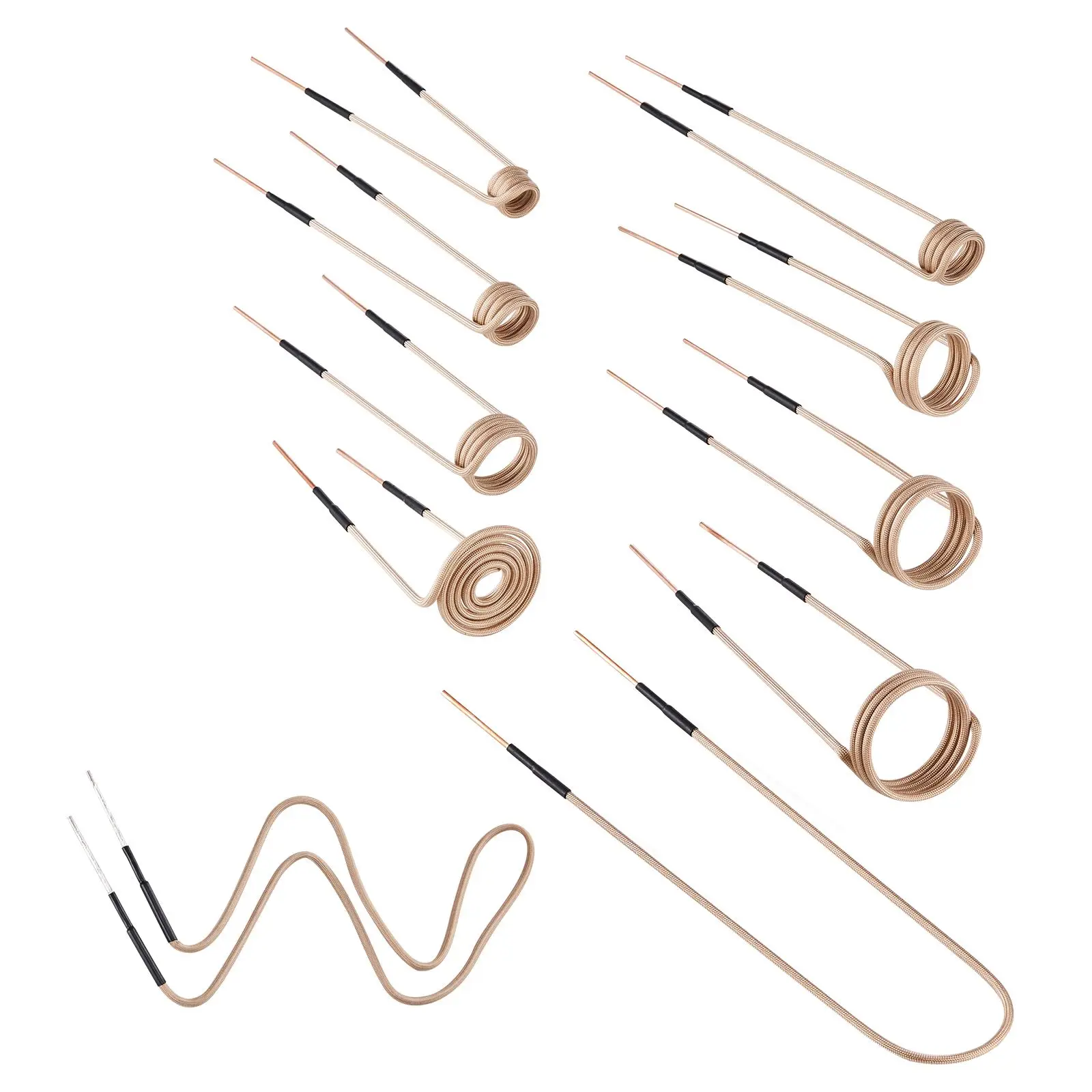 10Pcs Magnetic Induction Heater Coil, Inductor Heat Accessories, Mini Heater Coil Kit with Flexibility and Long Lifespan, for Removing Rusty Bolts and Nuts, 8 Coils + 1 U-Shaped + 1 Free Forming