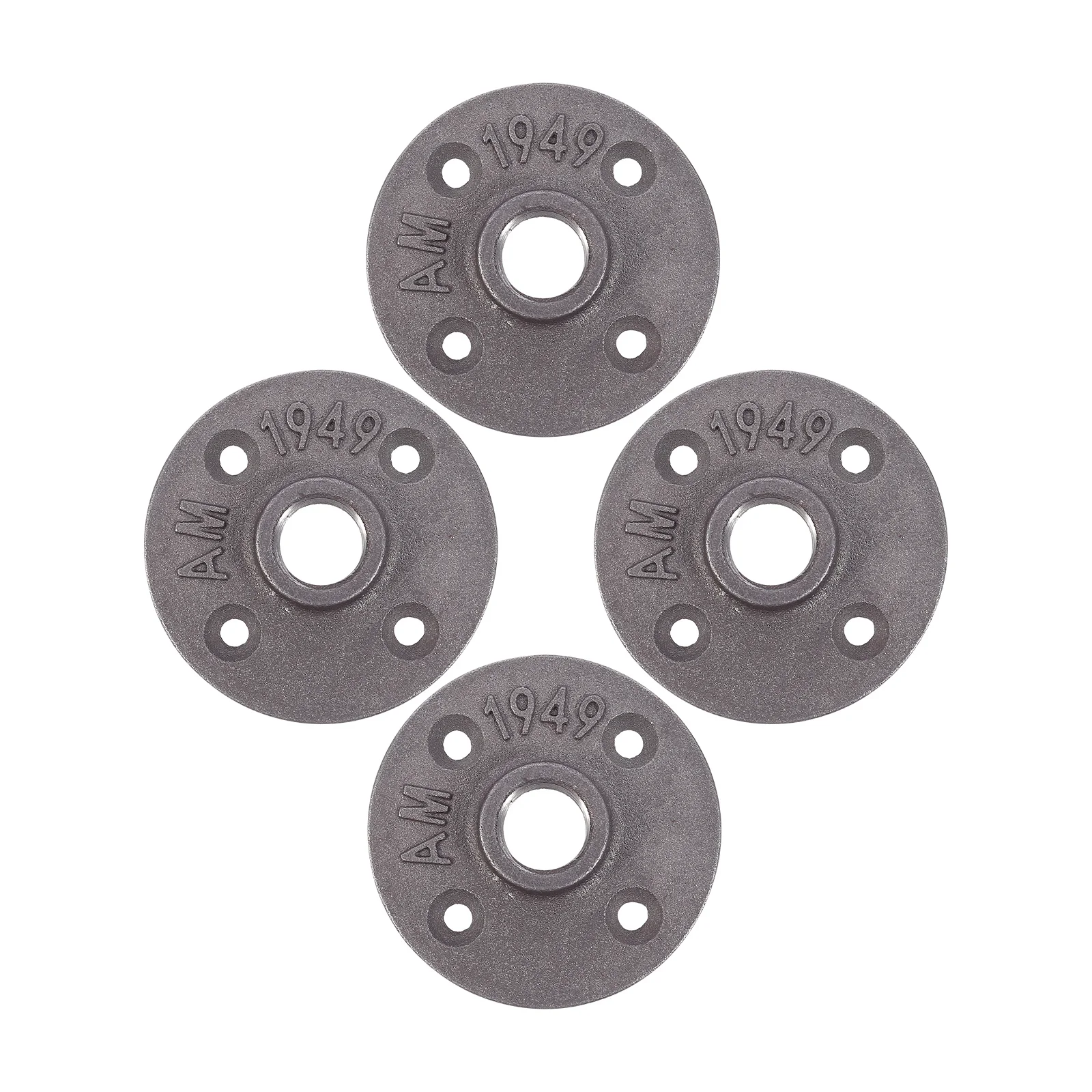 

4Pcs Flange Fixed Base Malleable Iron Fittings for Floor Wall Mounting Furniture Industrial Decor Shelf Legs Support Plates
