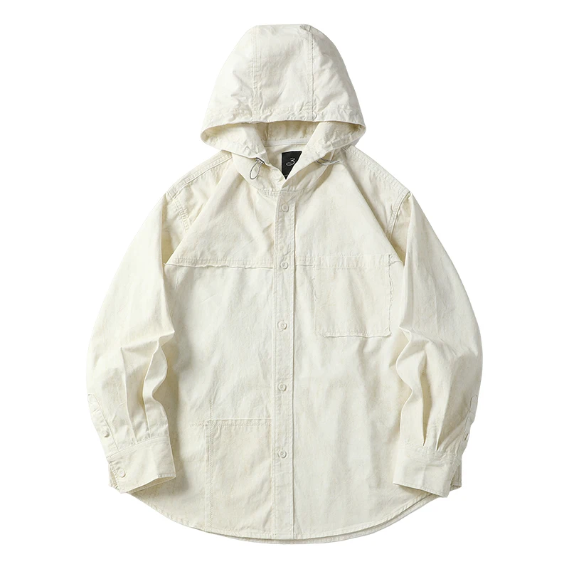 Cityboy Oversize Shirt Men Streetwear Fashion Loose Casual Long Sleeve Hooded Shirts Coat Unisex Blouses Jacket
