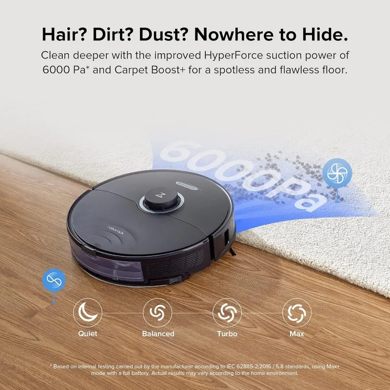 roborock S8 Robot Vacuum and Mop Cleaner, DuoRoller Brush, 6000Pa Suction, ReactiveAI 2.0 Obstacle Avoidance, Sonic Mopping