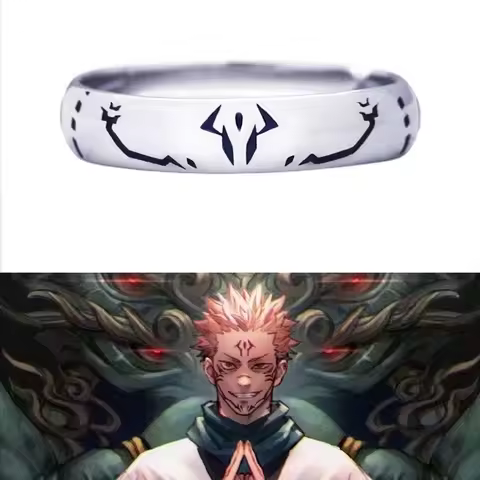 Anime Jujutsu Kaisen Ryomen Sukuna Itadori Yuji Ring Cosplay Metal Opening Adjustable Unisex Rings Jewelry Prop Accessories Gift
