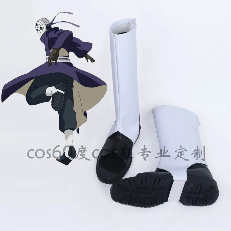 Uchiha Obito Cosplay Shoes Boots Anime Outfit Unisex Ninja Cartoon Halloween Shoes