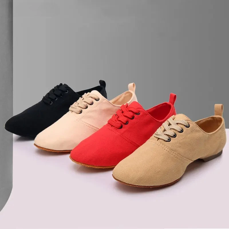 Unisex Jazz Dance Shoes Canvas Size 34-44 Girls Ballroom Modern Tango Performance Practise Dancing Shoes Wholesale