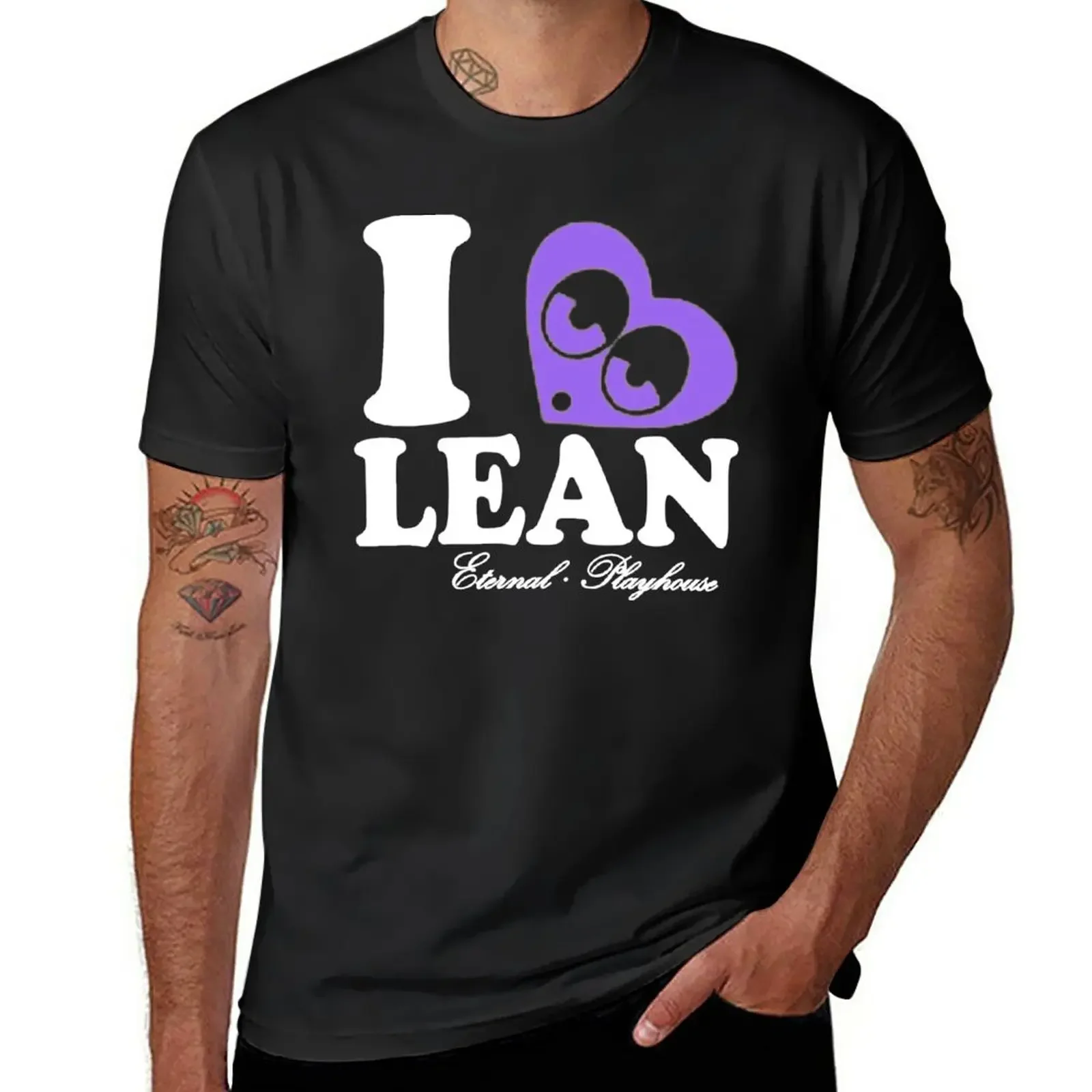 i heart lean T-Shirt aesthetic clothes animal print shirt for boys kawaii clothes t shirts men