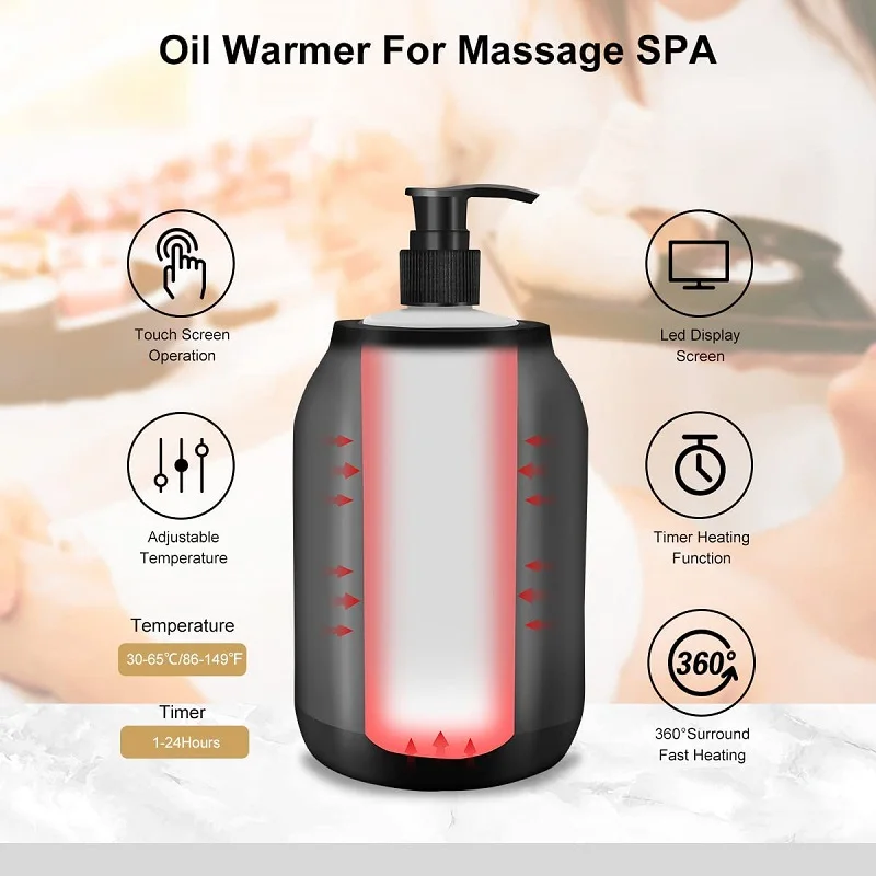 Digital Lotion Cream Heater With LED Display 250ML Electric Massage Oil Warmer Bottle Dispenser For Home Pro Salon Spa Massage