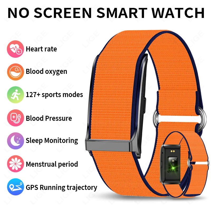

LIGE No Screen Smart Watch Men Heart Rate Blood Pressure Health Monitor Bracelet Smart Wristband Sports Fitness Women Smartwatch