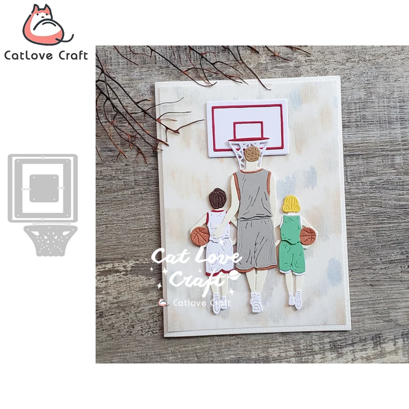 Catlove basquete esporte corte de metal dados scrapbooking molde faca estêncil cortes cartão fazendo diy artesanato gravação novos dados